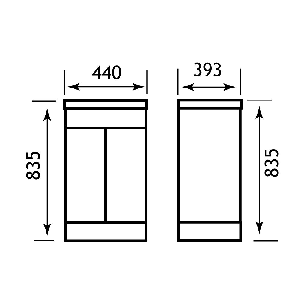 Oslo 44cm door base unit High Gloss White