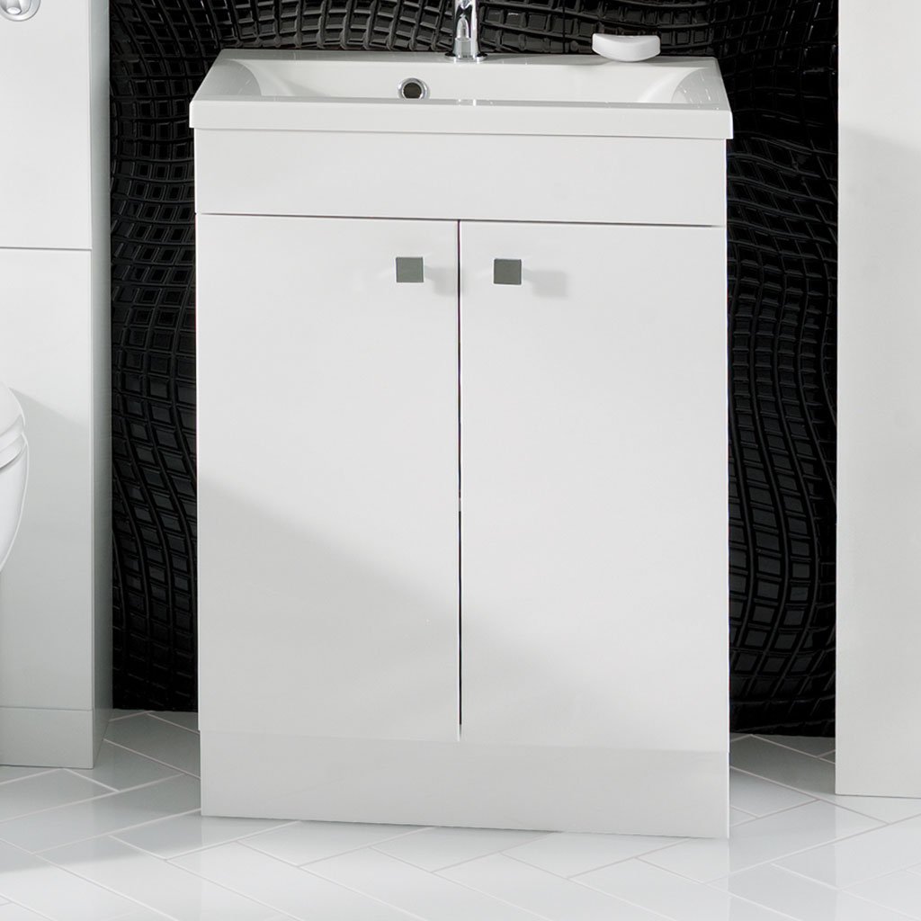 Oslo 58cm door base unit High Gloss White