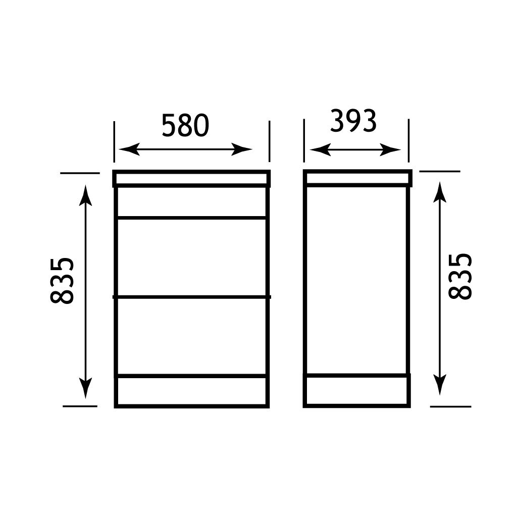 Oslo 58cm drawer base unit High Gloss White