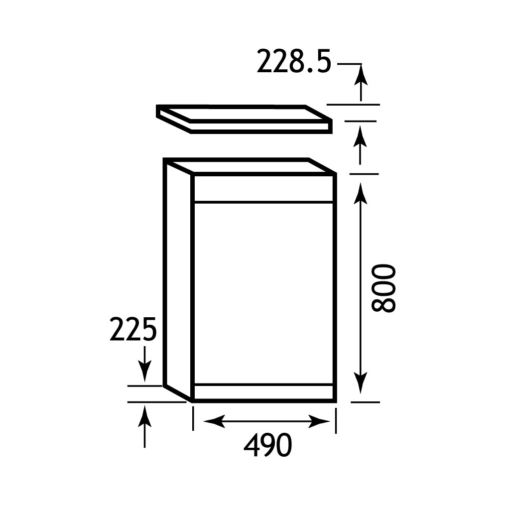 Diamante 49cm(W) x cm(D) WC Unit - Gloss White