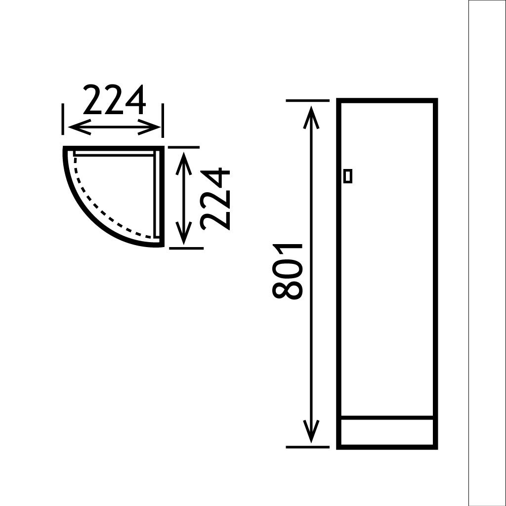 Oslo curved end unit LH White