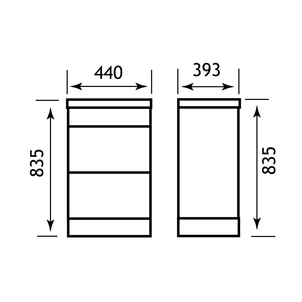 Oslo 44cm drawer base unit Matt Anthracite