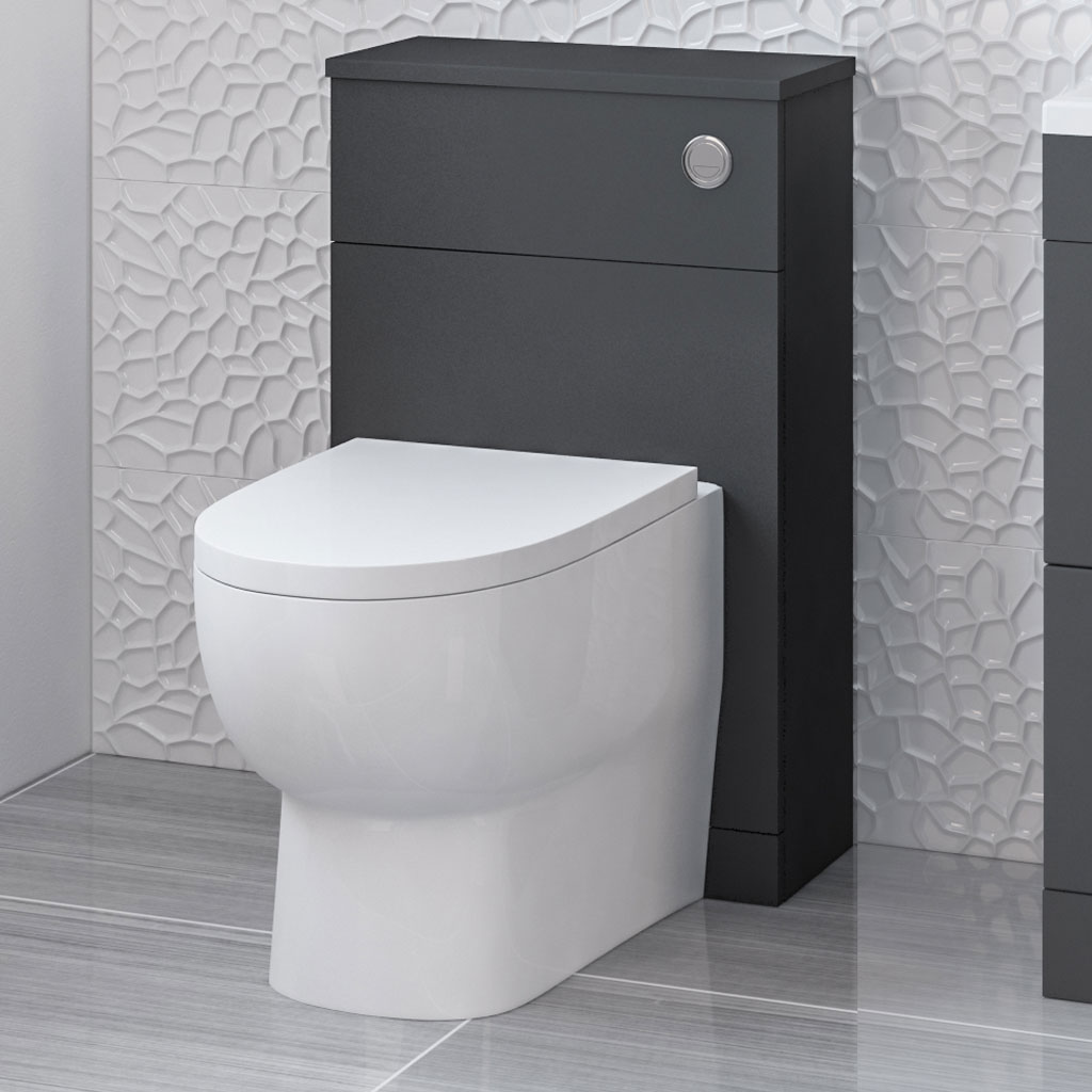 Oslo 49cm(W) x 225cm(D) WC Unit - Matt Anthracite