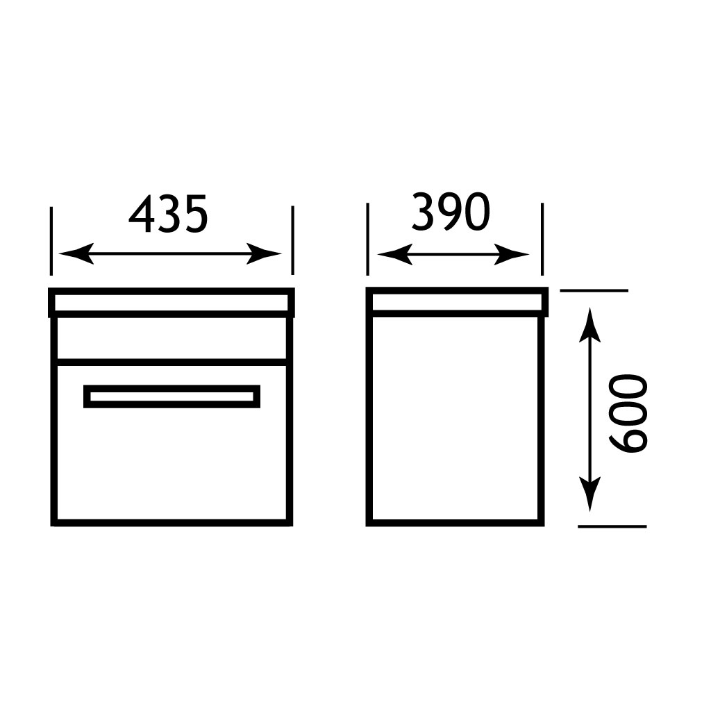 Oslo 44 wall hung unit with internal drawer High Gloss White