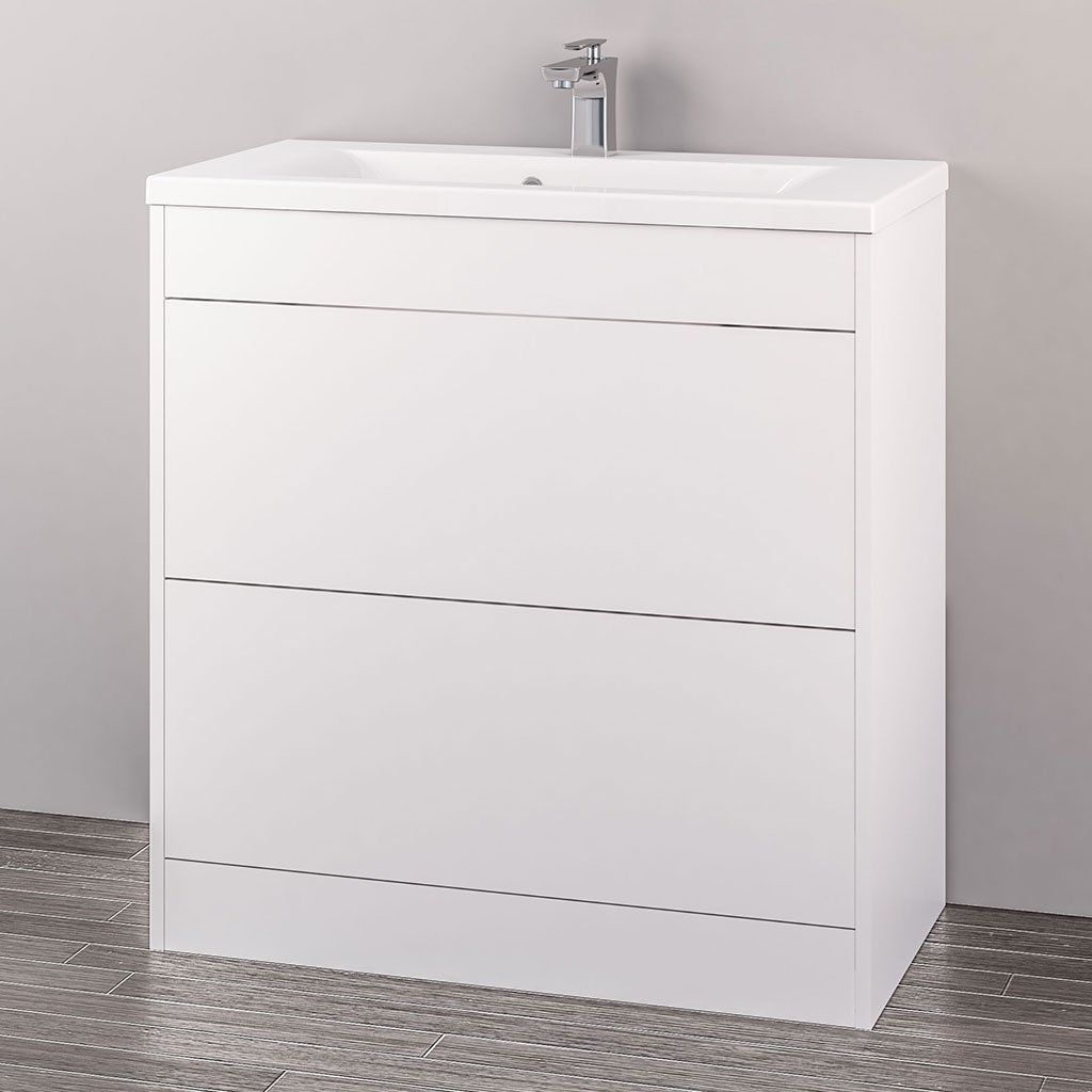 Oslo 80 push drawer unit High Gloss White