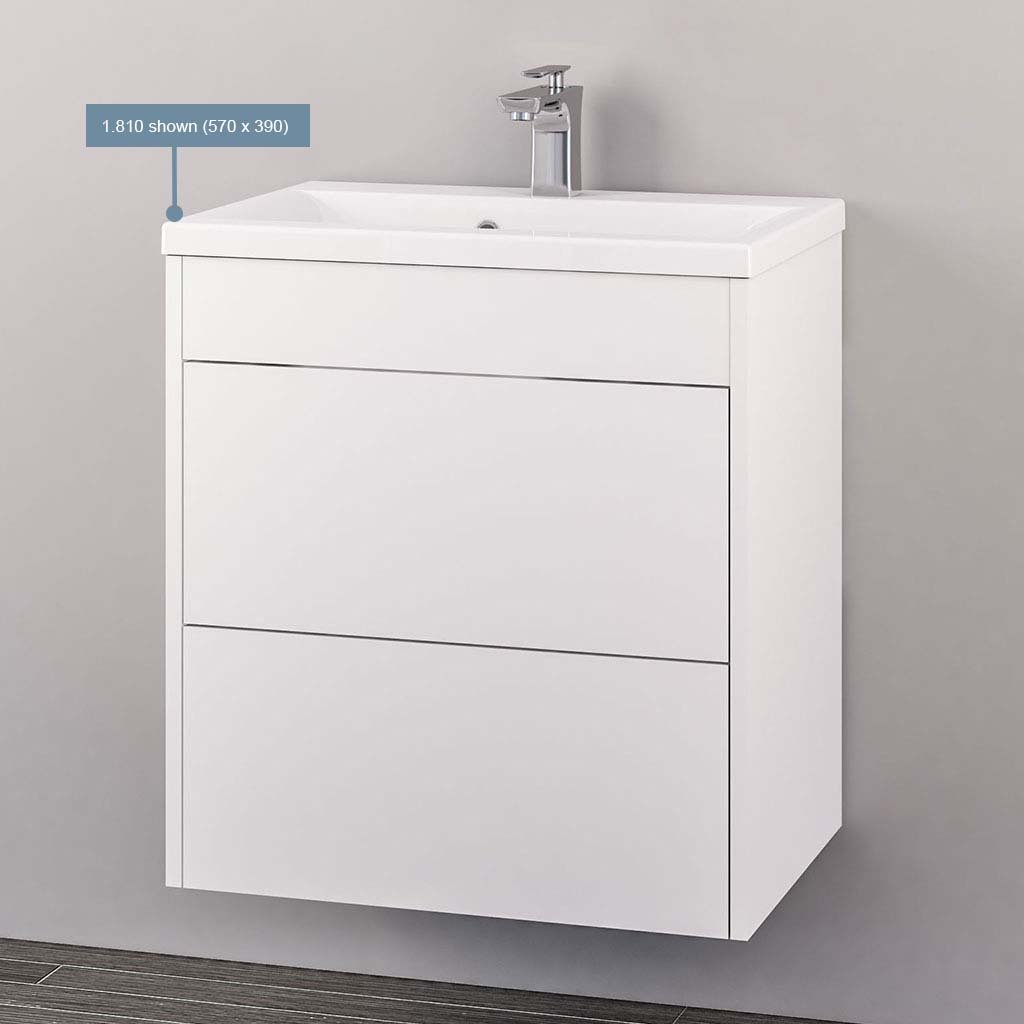 Oslo 80 wall hung push drawer unit High Gloss White