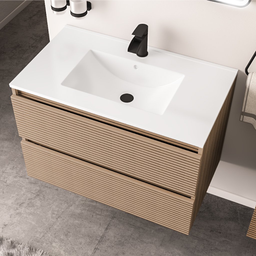 Olympia 800x460mm Square Ceramic Basin - White