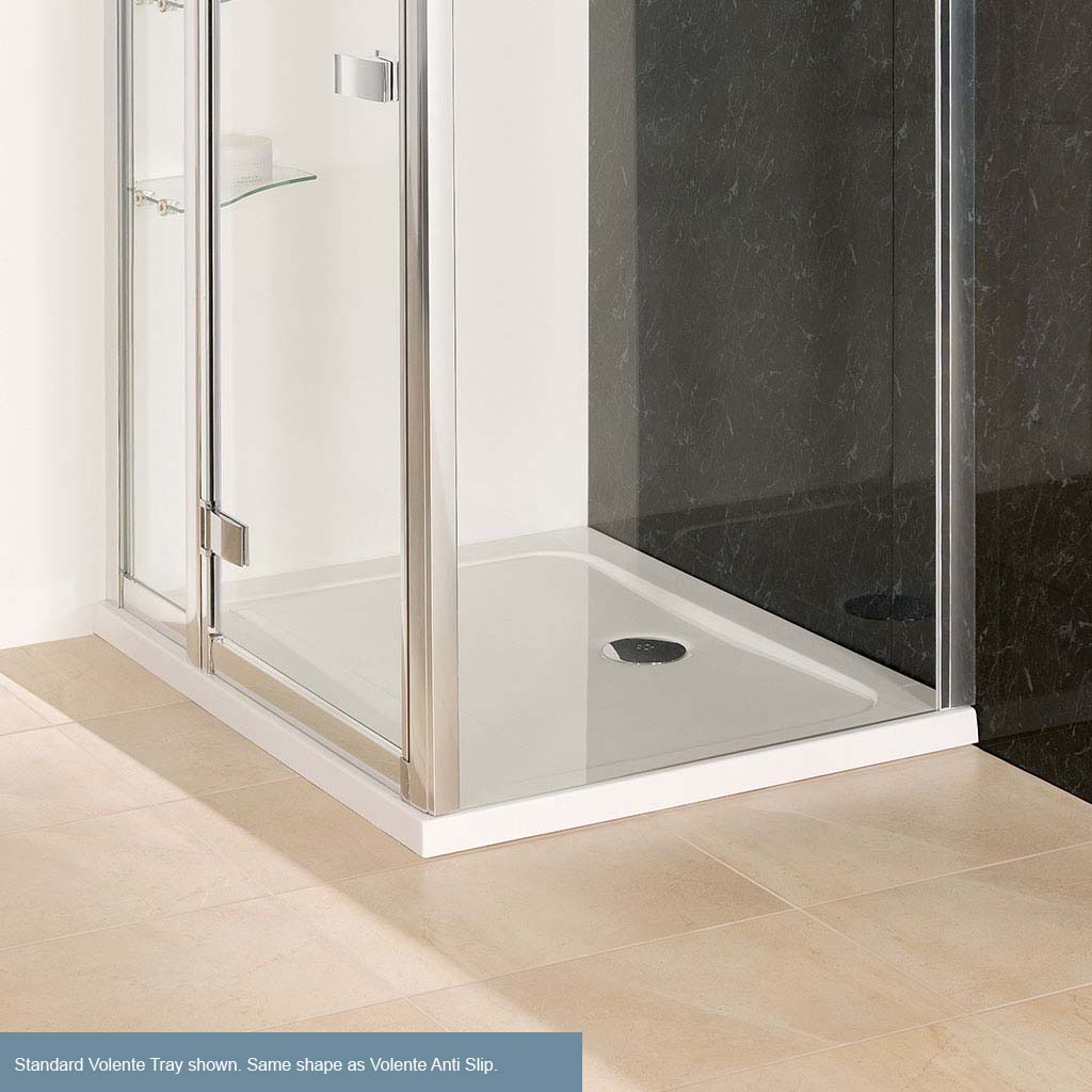 Volente Plan B ABS 900mm x 760mm Rectangular Stone Resin Shower Tray - White