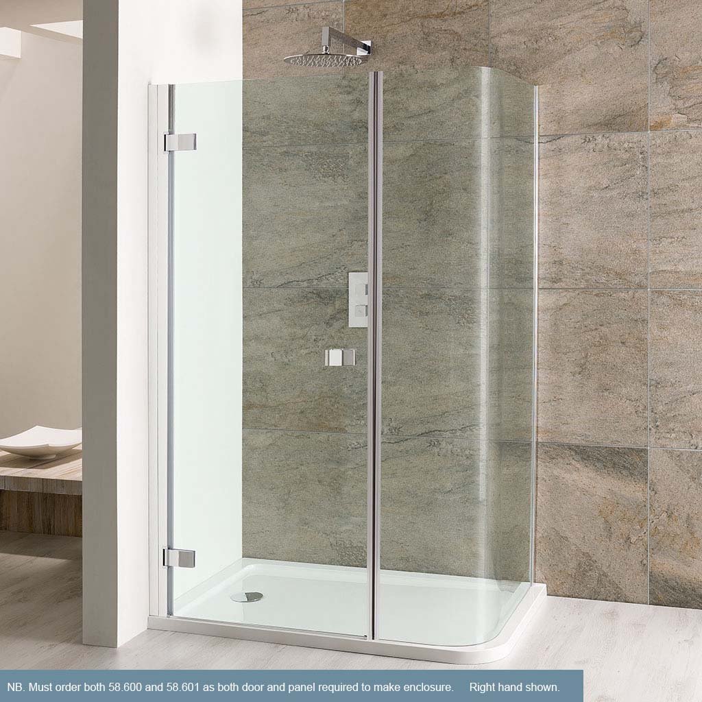 Volente Right Hand (RH) 1200mm x 800mm Curved Corner Shower Tray - White