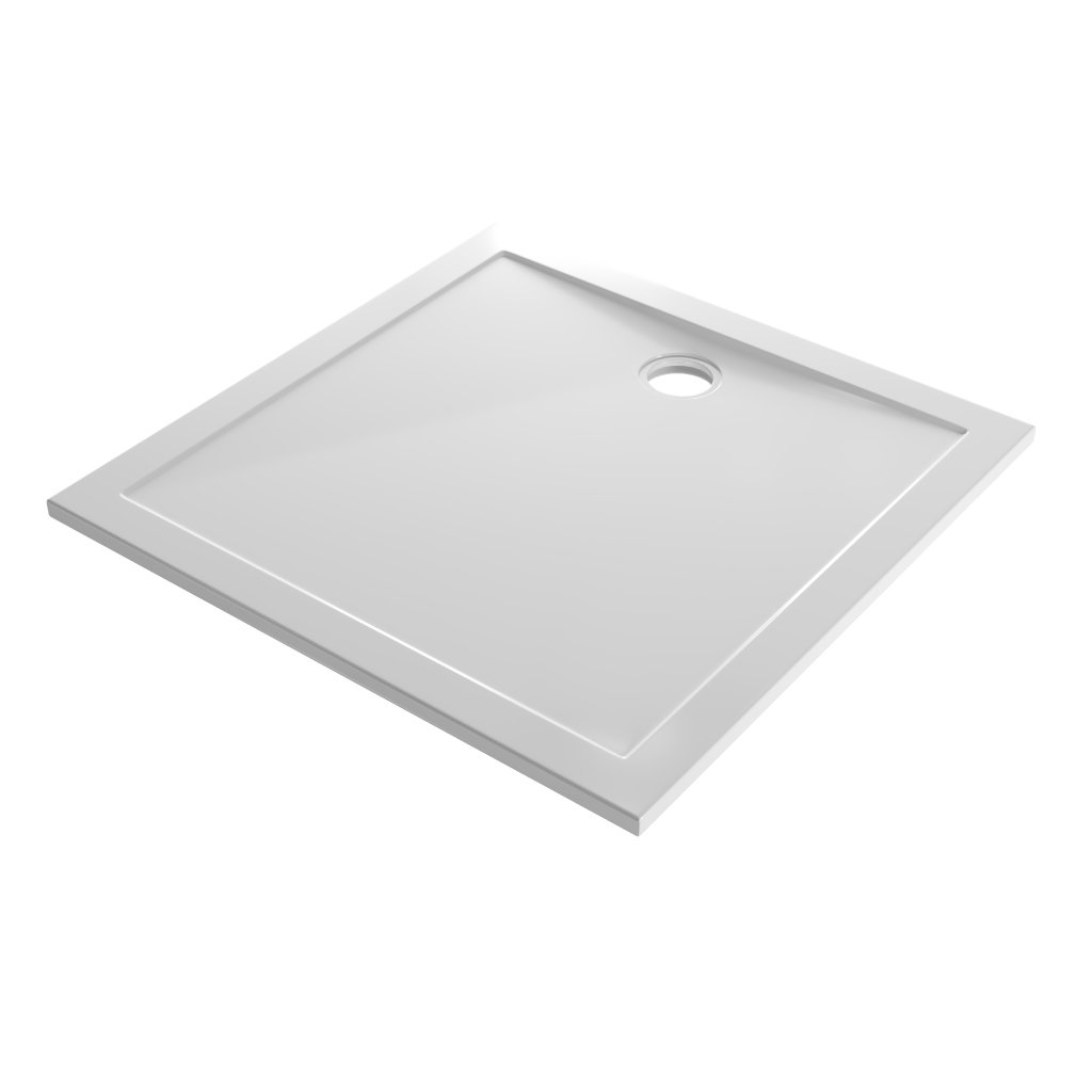  Corsair 800 x 800mm Square 25mm Shower Tray - White 