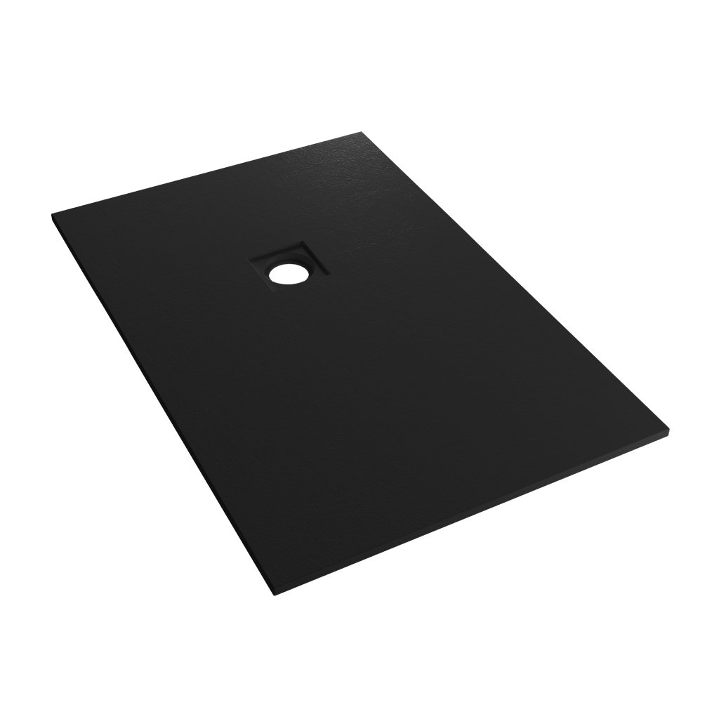  Crossland  1000 x 800mm Rectangular Shower Tray with Slate Finish - Black