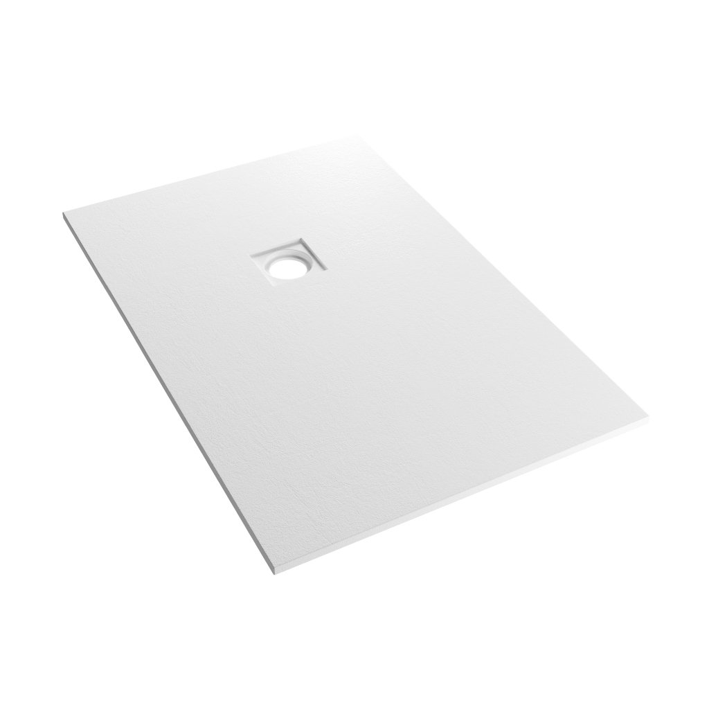  Crossland  1200 x 700mm Rectangular Shower Tray with Slate Finish - White