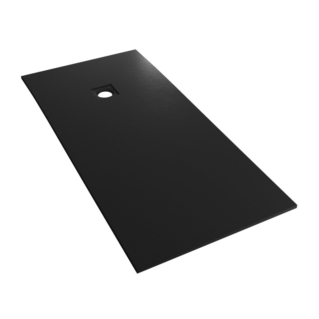  Crossland  1600 x 700mm Rectangular  Shower tray with Slate Finish - Black