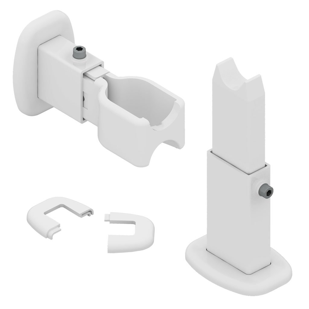 Room Divider Bracket Set for Towel Rails White