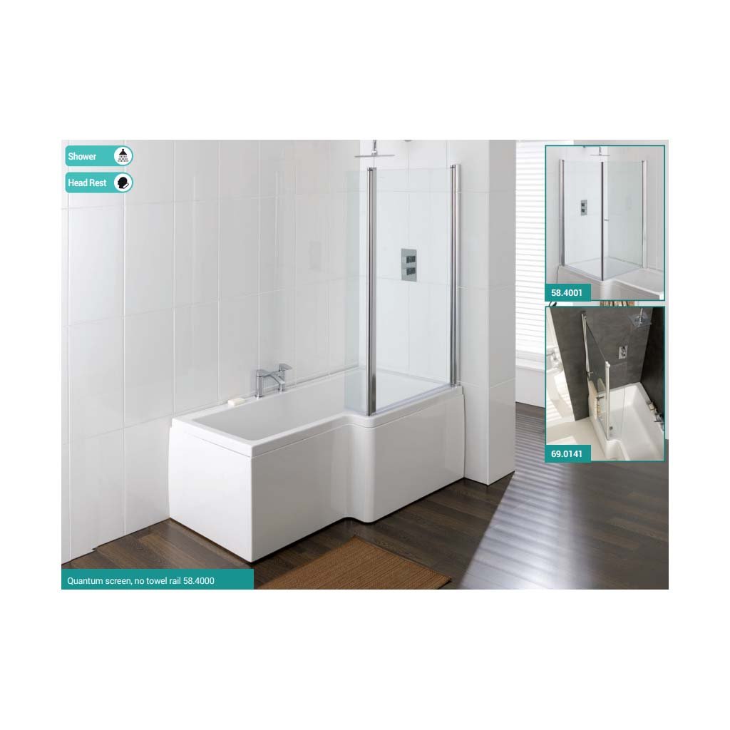 Quantum Carronite 1500 Showerbath Panel White