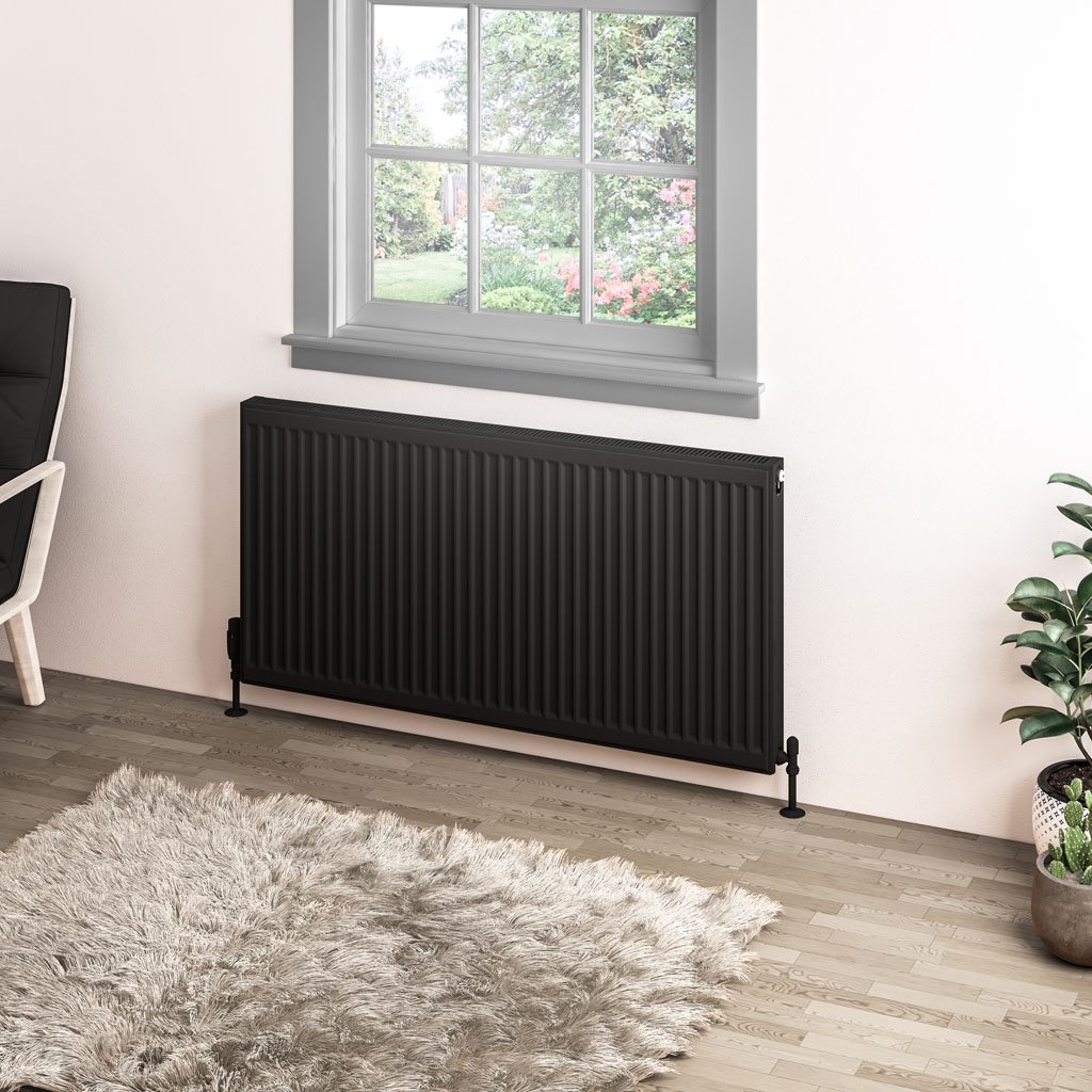 Type 11 Compact Panel Radiator 600 x 1200 Matt Black