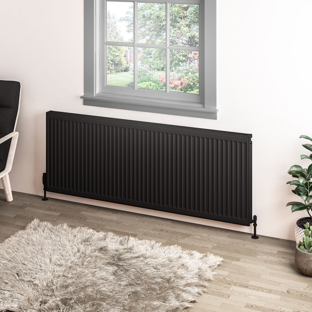 Type 11 Compact Panel Radiator 600 x 1600 Matt Black