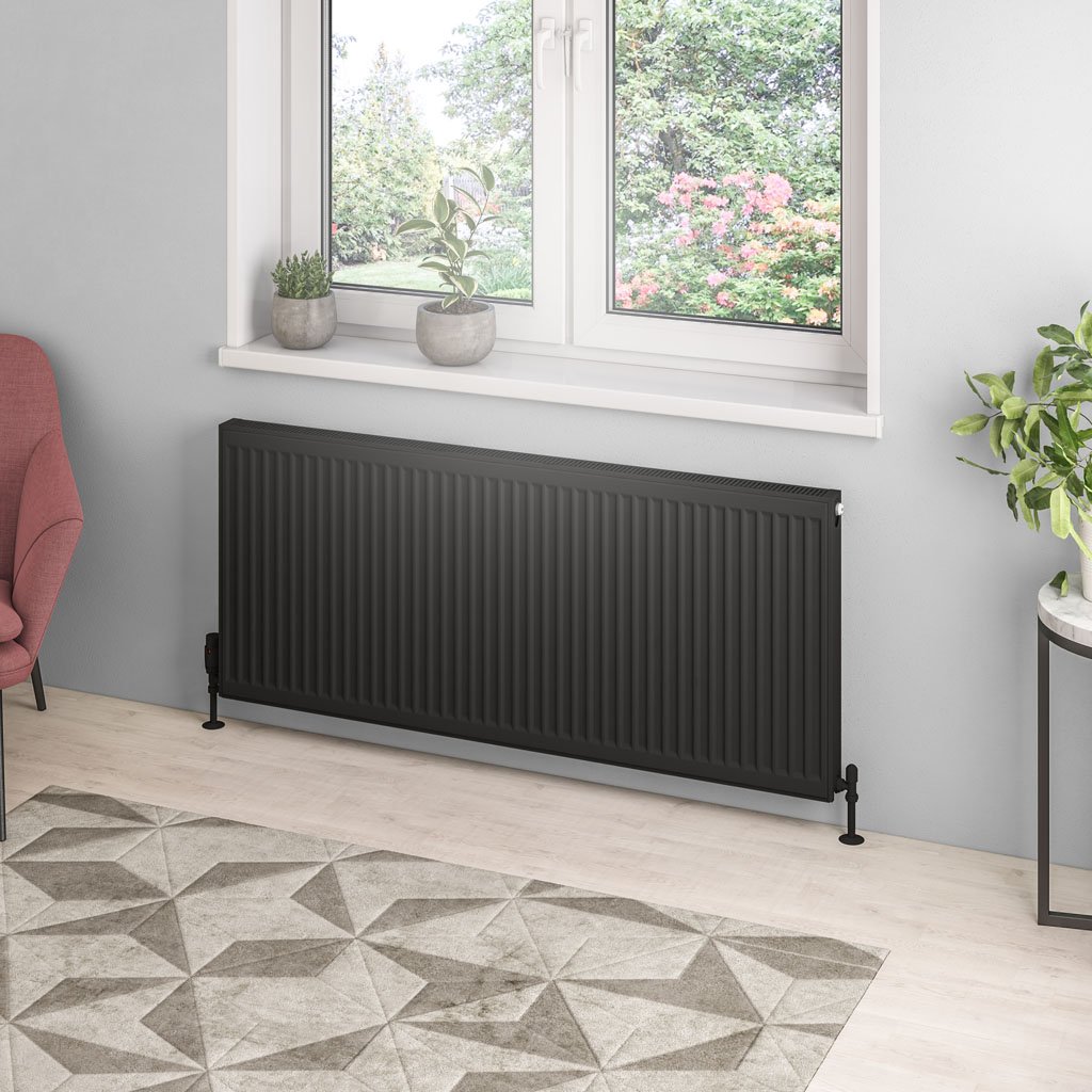 Type 21 Compact Panel Radiator 600 x 1400 Matt Black