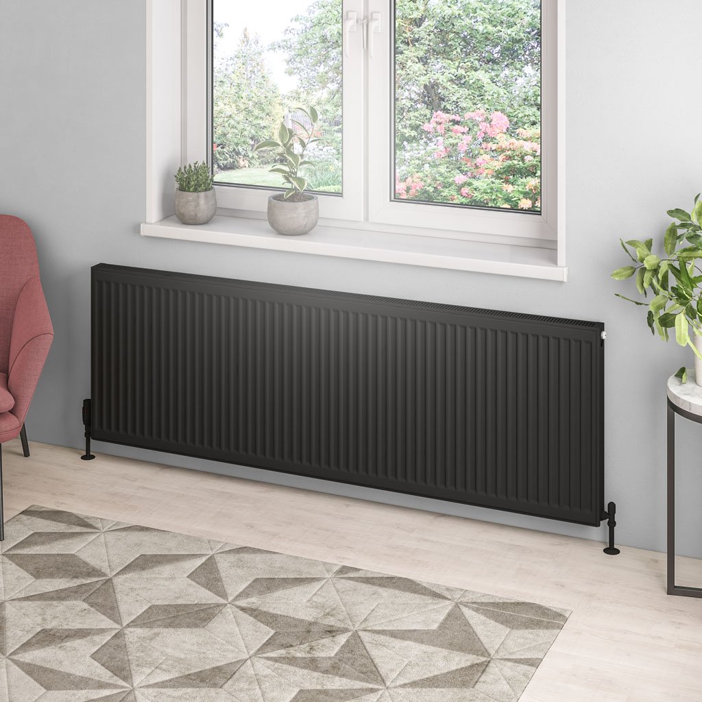 Type 21 Compact Panel Radiator 600 x 1800 Matt Black