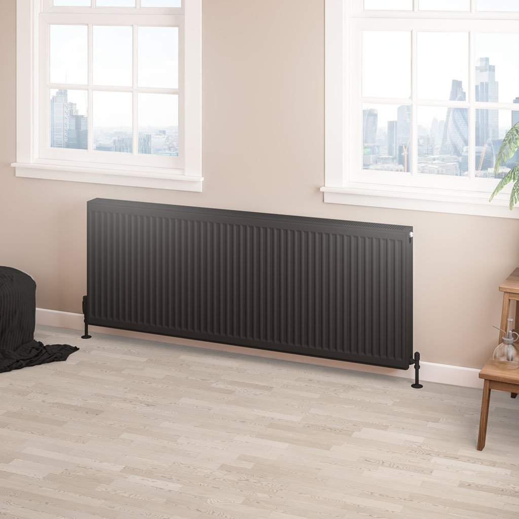 Type 22 Compact Panel Radiator 600 x 1600 Matt Black