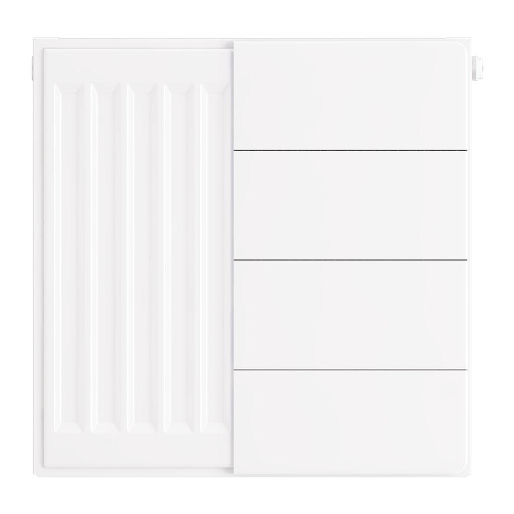 Flat Cover Plate with Lines 400 x 400 Gloss White