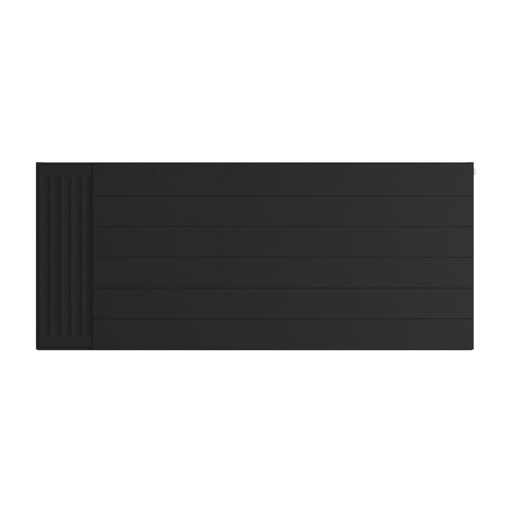 Flat Cover Plate with Lines 600 x 1400 Matt Black