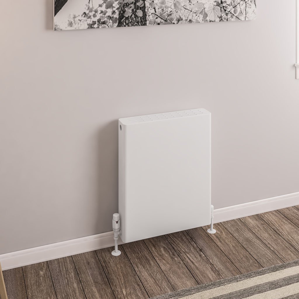 Keynsham Type 22 Panel Radiator 600 x 500 with Flat Designer Cover Gloss White