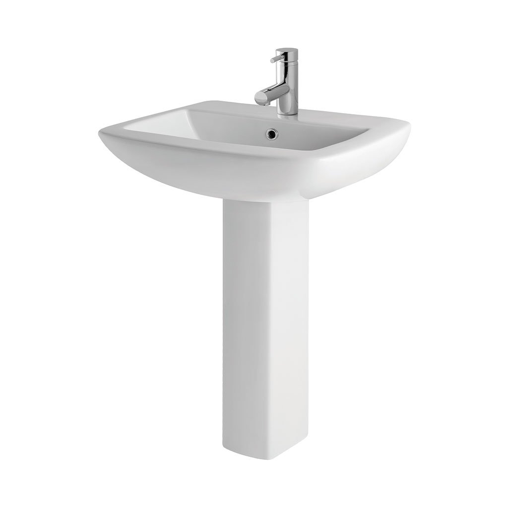 Mentmore 61cm x 48cm 1 Tap Hole Ceramic Basin - White