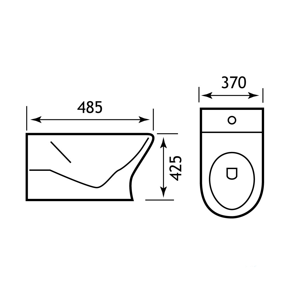 Northall Back To Wall WC Pan with Fixings - White