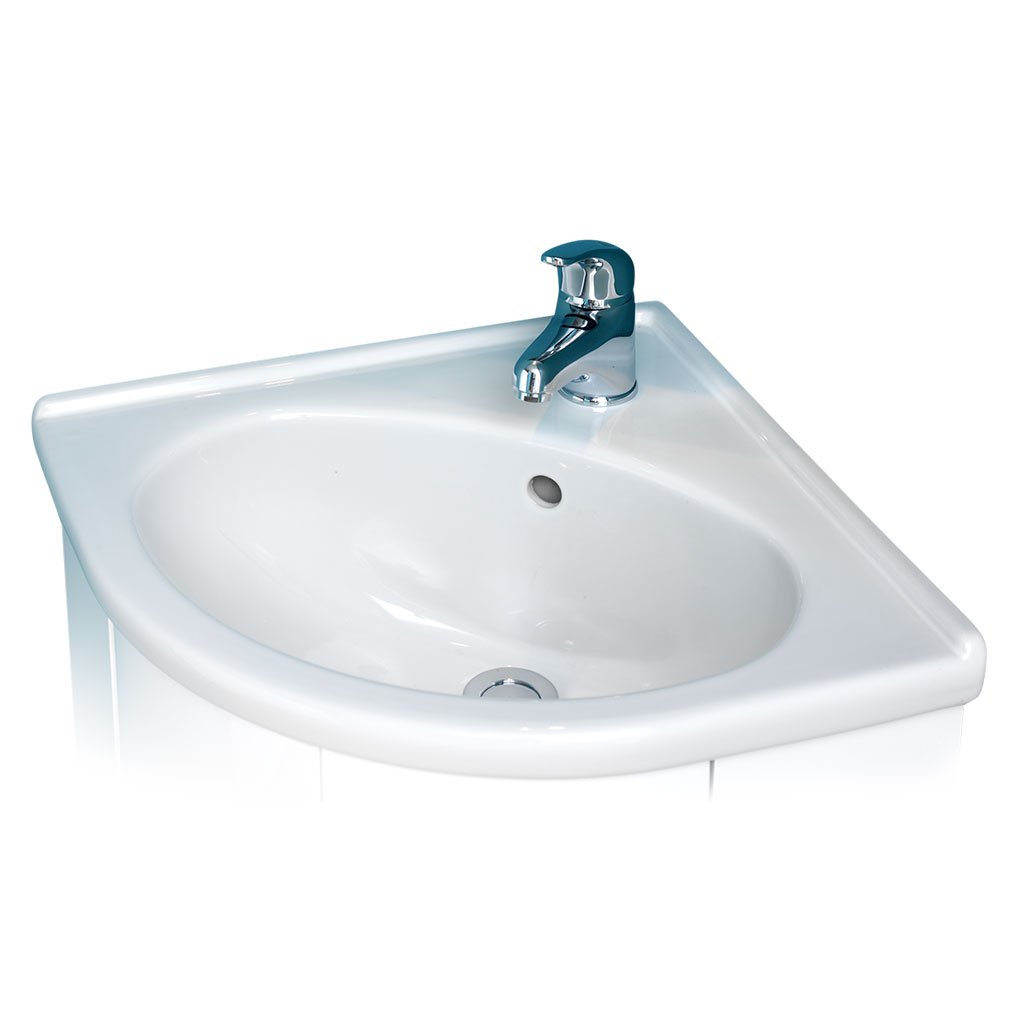 Bonito 52cm x 64cm 1 Tap Hole Ceramic Corner Basin - White