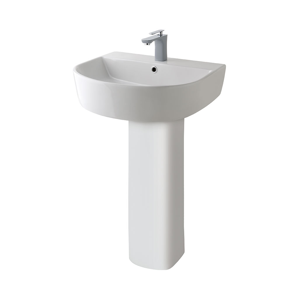 Metro 55cm x 46cm 1 Tap Hole Ceramic Basin - White