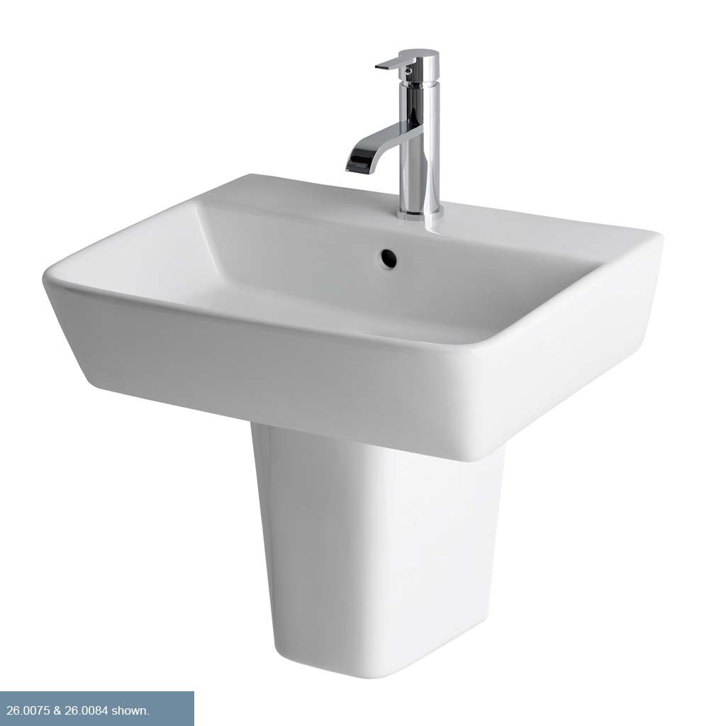 Bijou 55cm x 43cm 2 Tap Hole Ceramic Basin - White