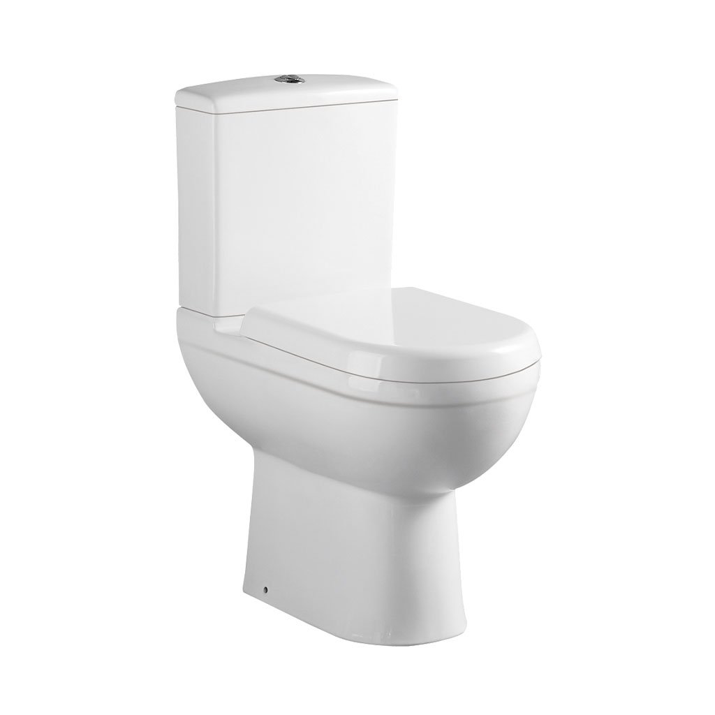 Dura Comfort Height Close Coupled Eco Vortex WC Pan with Fixings - White