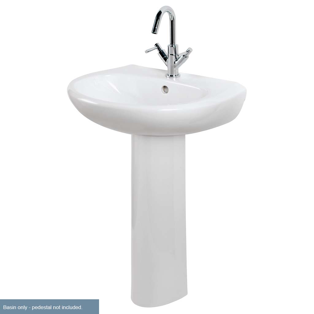 Temptation 57cm x 46cm 1 Tap Hole Basin - White