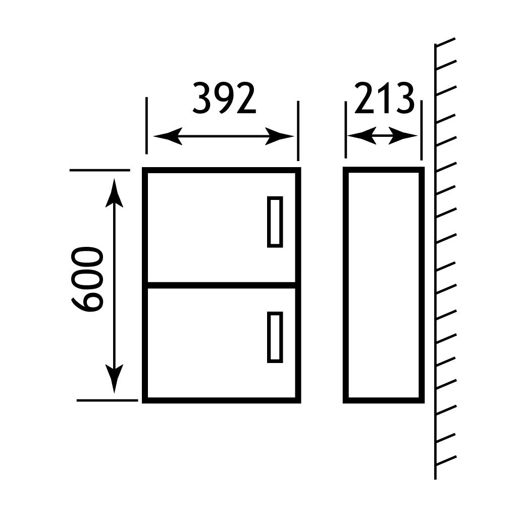 Oslo 390 Double Height Wall Hung Door Unit White