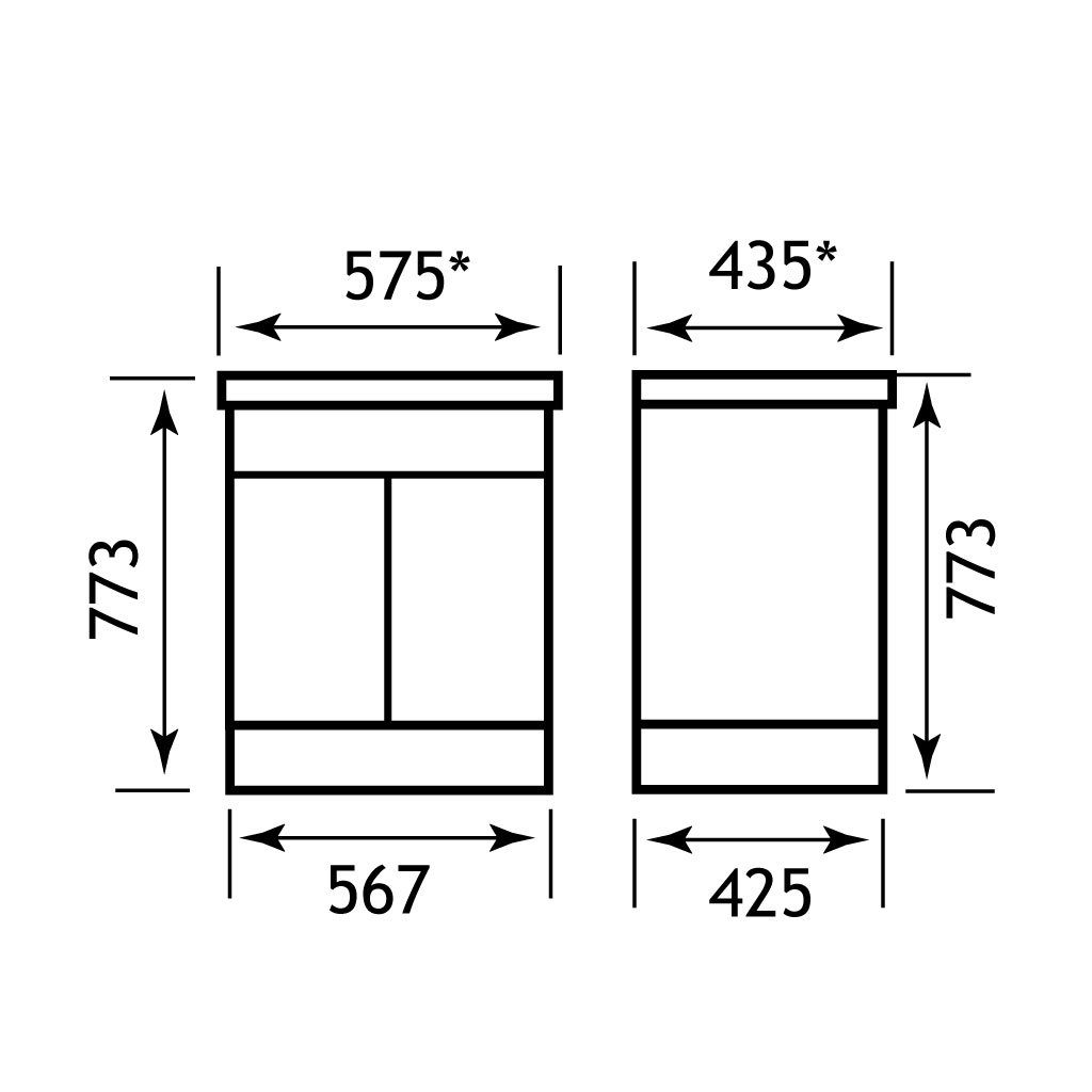 New classic 600 vanity unit White Ash