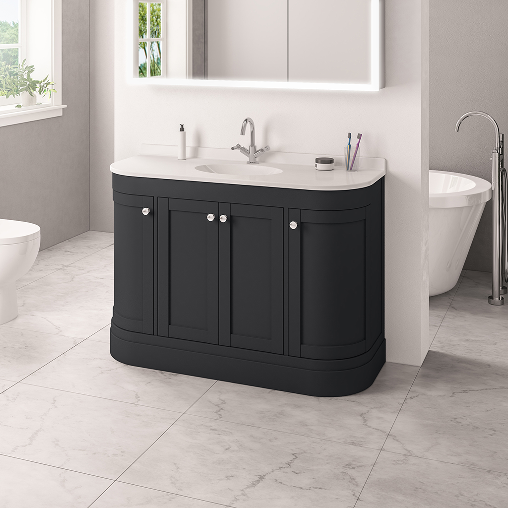 Hardwick Traditional 120CM 4 Door Basin Vanity Unit - White