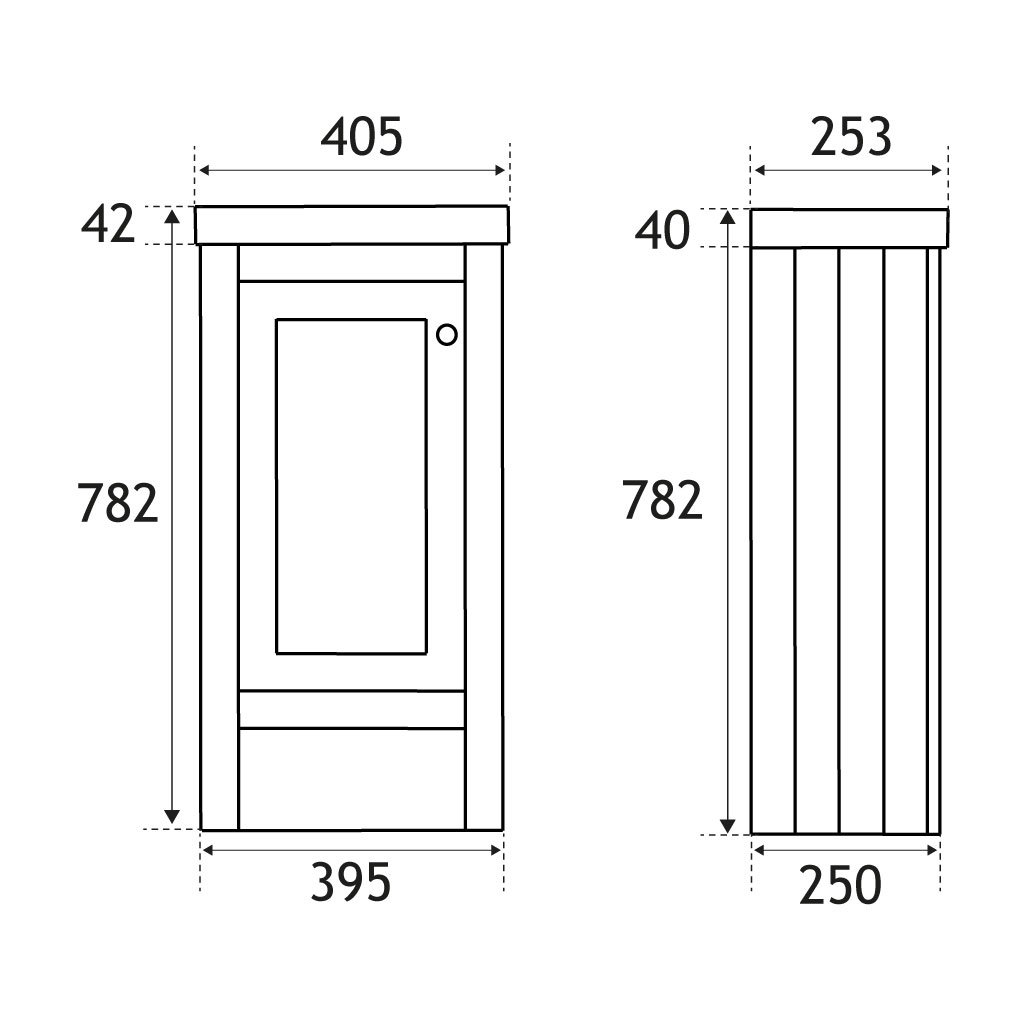 Hardwick Traditional 39CM 1 Door Basin Vanity Unit - White