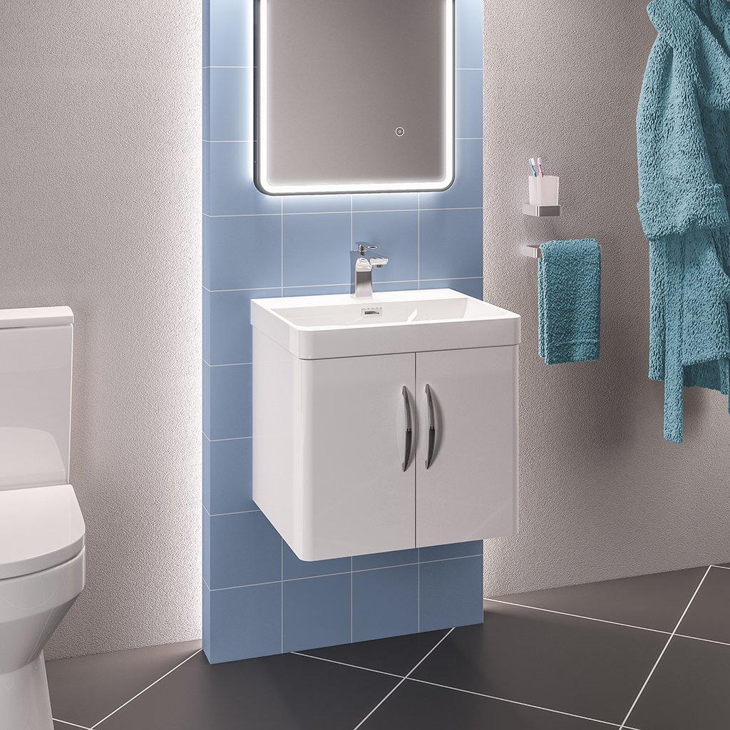 Cavone 50CM 2 Door Basin Vanity Unit - High gloss white