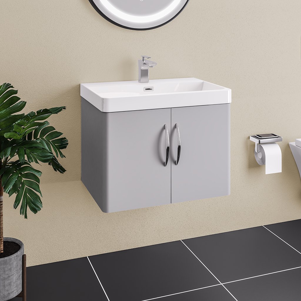 Cavone 80CM 2 Door Basin Vanity Unit - Matt Grey