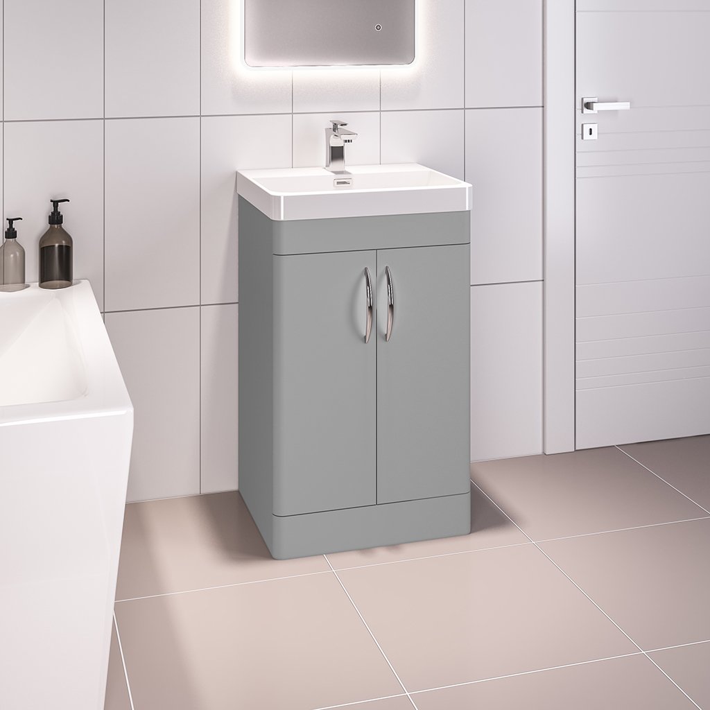 Cavone 50CM 2 Door Basin Vanity Unit - Matt Grey