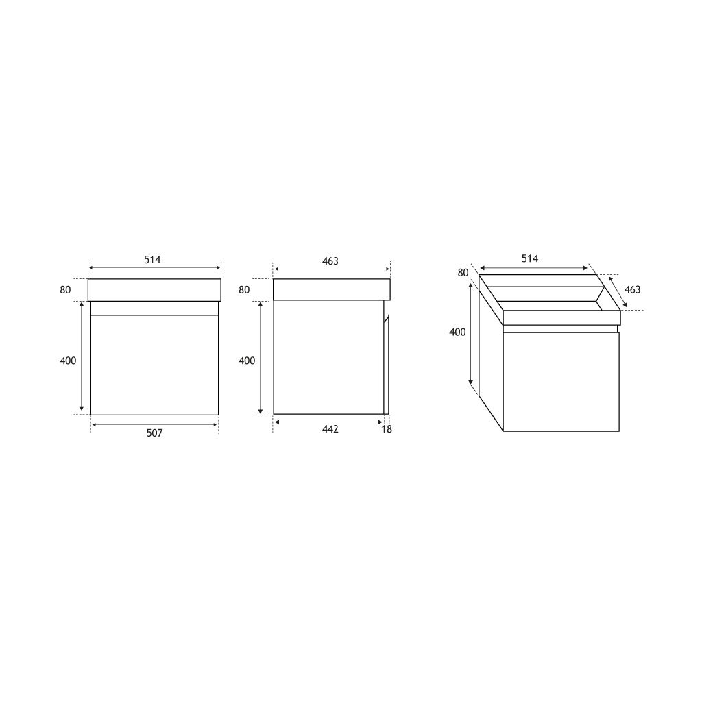 Gravina 50CM 1 Drawer Wall Hung Basin Vanity Unit - White