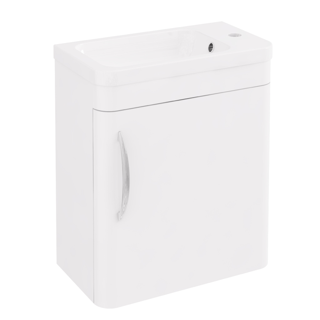 Cavone 40CM 1 Door Basin Vanity Unit - Gloss White