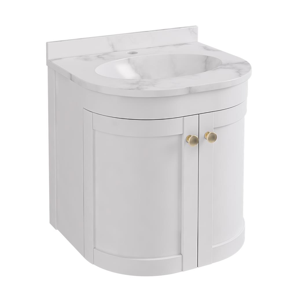 Hardwick 50CM 2 Door Basin Vanity Unit - Matt White