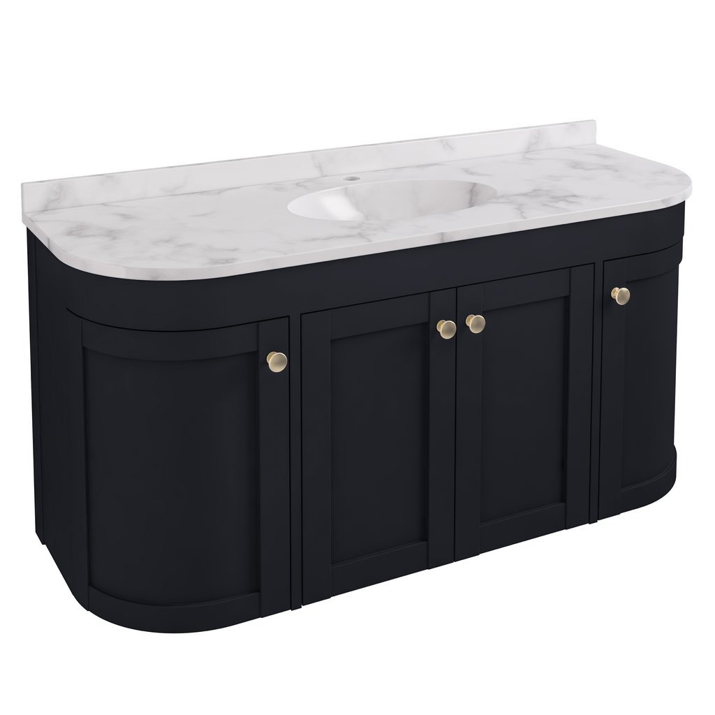 Hardwick 120CM 4 Door Single Bowl Basin Vanity Unit - Anthracite