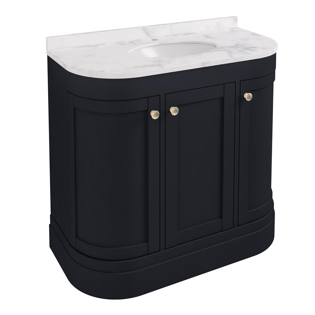 Hardwick 90CM 3 Door Single Bowl Basin Vanity Unit - Anthracite