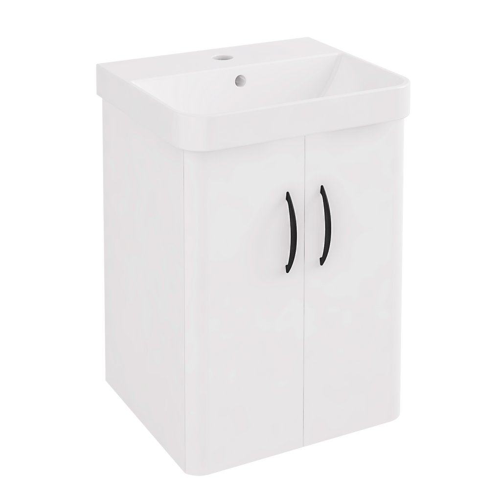 Cavone II 40CM 2 Door Wall Hung Basin Vanity Unit - White