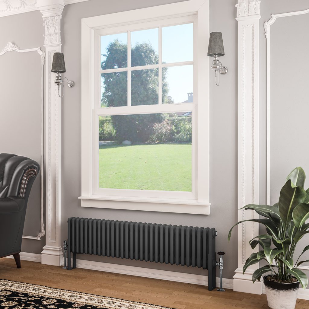 Imperia 3 Column Radiator 300 x 1370mm Matt Anthracite