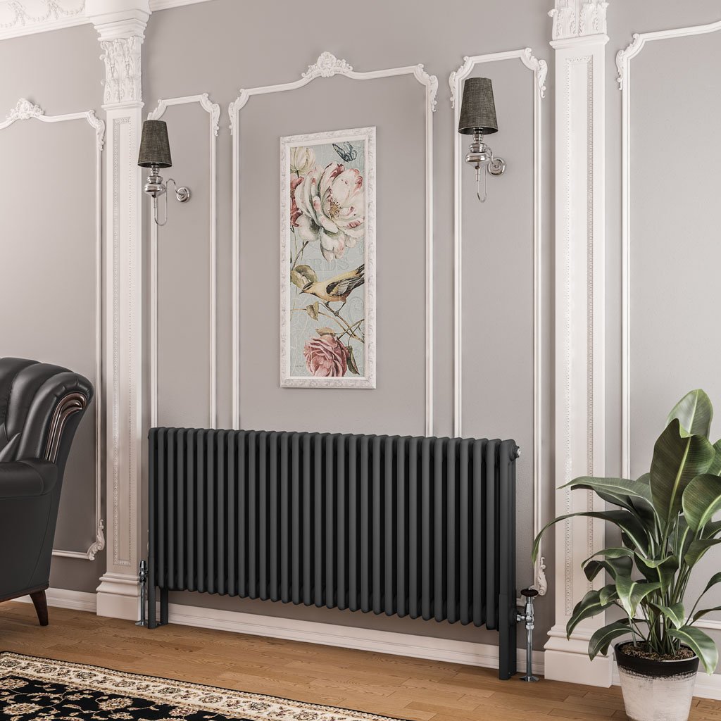 Imperia 3 Column Radiator 600 x 1460mm Matt Anthracite