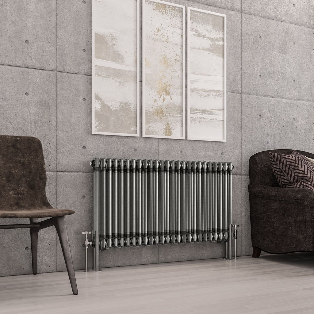 Imperia 2 Column Radiator 600 x 1145mm Bare Metal